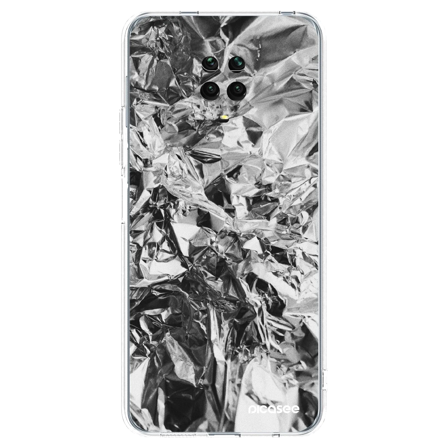 Picasee silikonska prozirna maskica za Xiaomi Redmi Note 9 Pro - Chrome