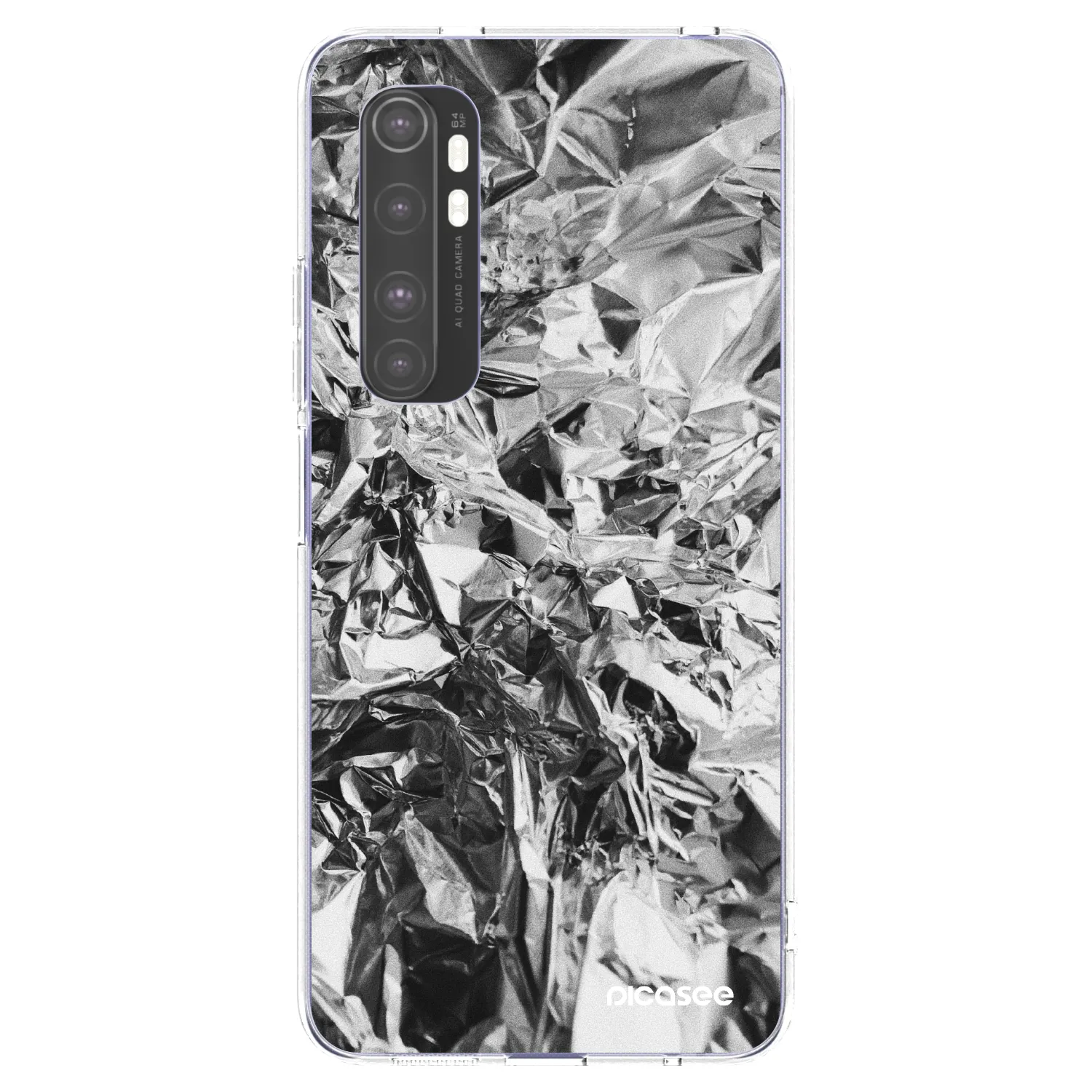 Picasee silikonska prozirna maskica za Xiaomi Mi Note 10 Lite - Chrome