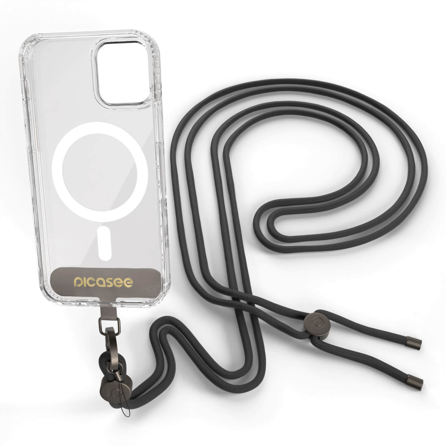 Picasee Cross-body phone strap - Crna