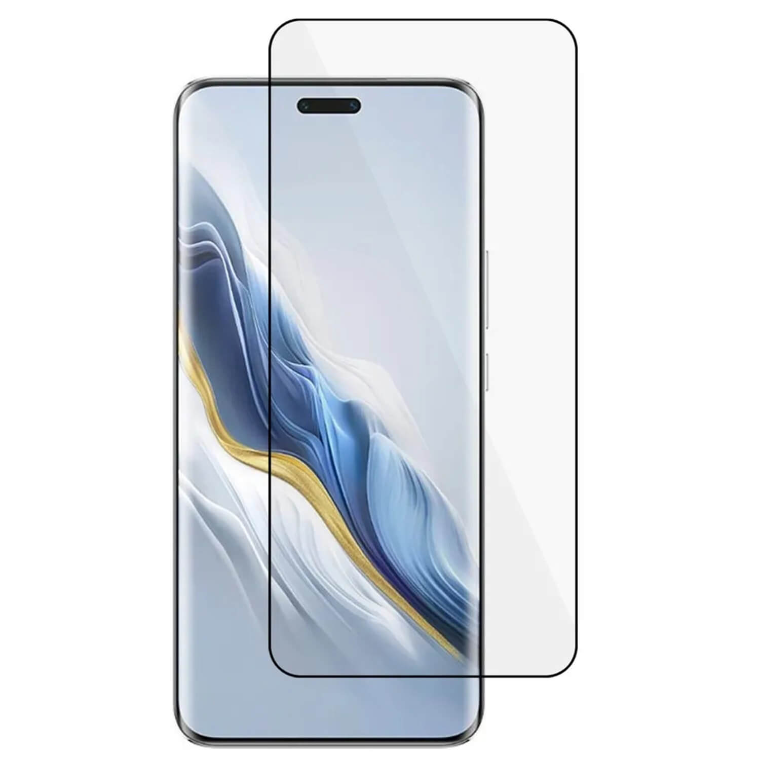 3x Picasee 3D zaštitno kaljeno staklo s okvirom za Honor Magic7 Lite 5G - crne boje - 2+1 gratis