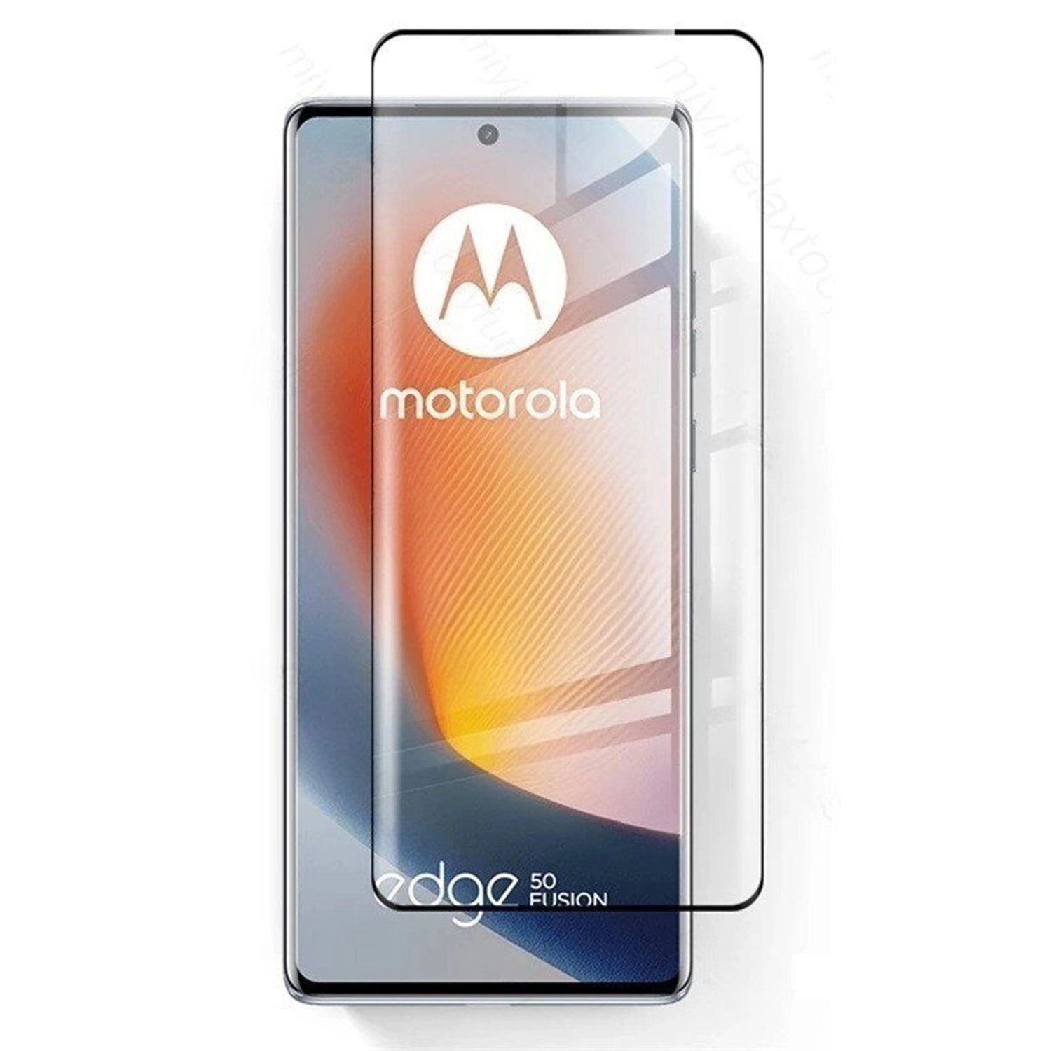3x Picasee 3D zaštitno kaljeno staklo s okvirom za Motorola Edge 50 Fusion - crne boje - 2+1 gratis