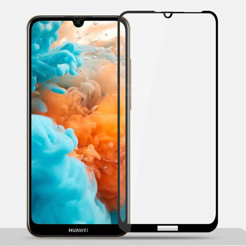 3x Picasee 3D zaštitno kaljeno staklo s okvirom za Huawei Y6 2019 - crne boje - 2+1 gratis