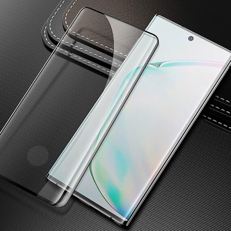 3x Picasee 3D zaštitno kaljeno staklo sa savijenim rubovima, za Samsung Galaxy Note 10+ N975F - crne boje - 2+1 gratis