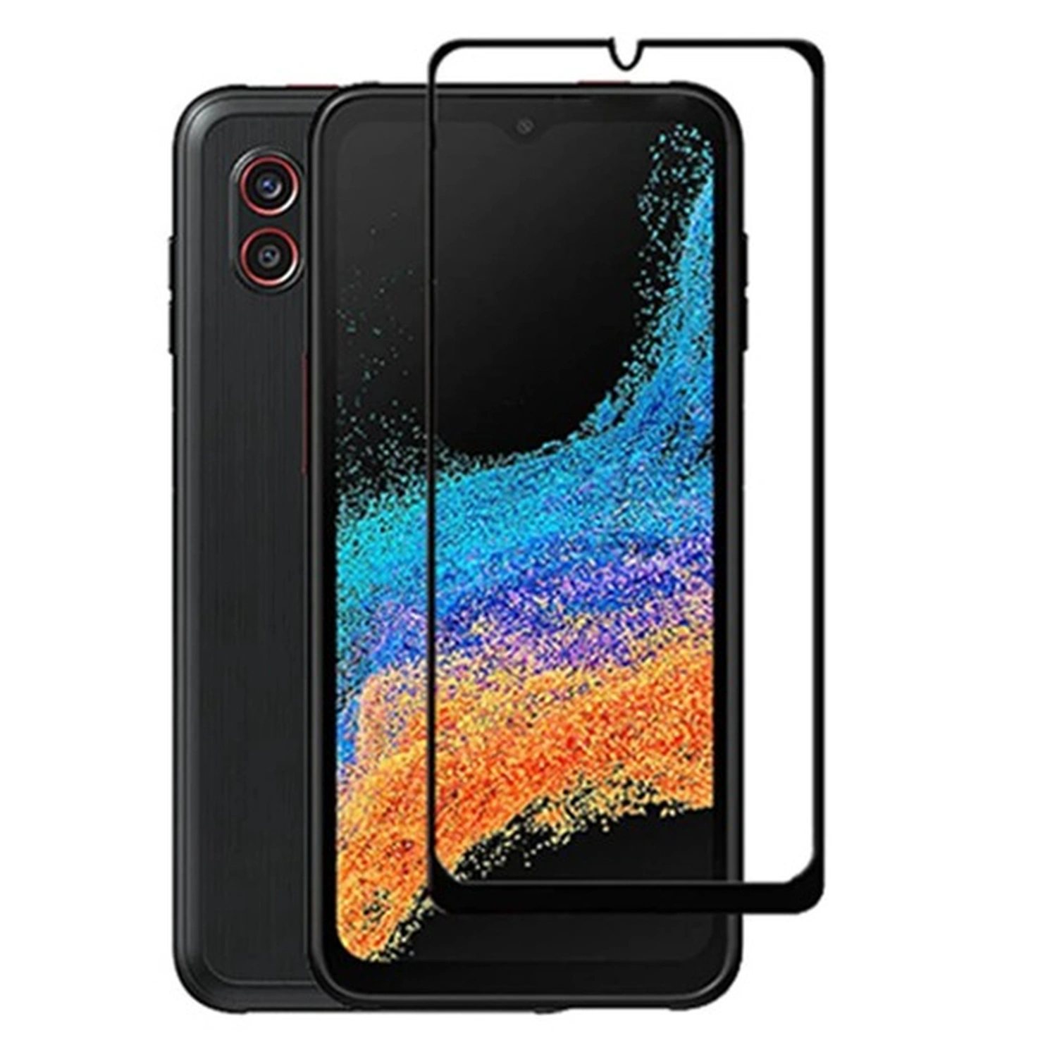 3x Picasee 3D zaštitno kaljeno staklo s okvirom za Samsung Galaxy Xcover 7 - crne boje - 2+1 gratis