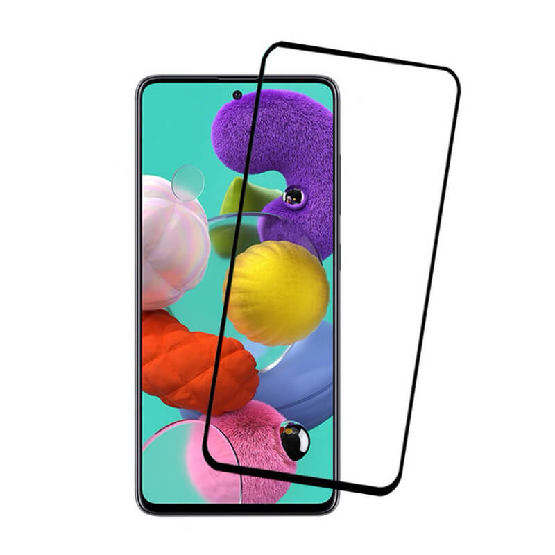 3x 3D Zaštitno Kaljeno Staklo S Okvirom Za Samsung Galaxy A51 A515F - Crne Boje - 2+1 Gratis