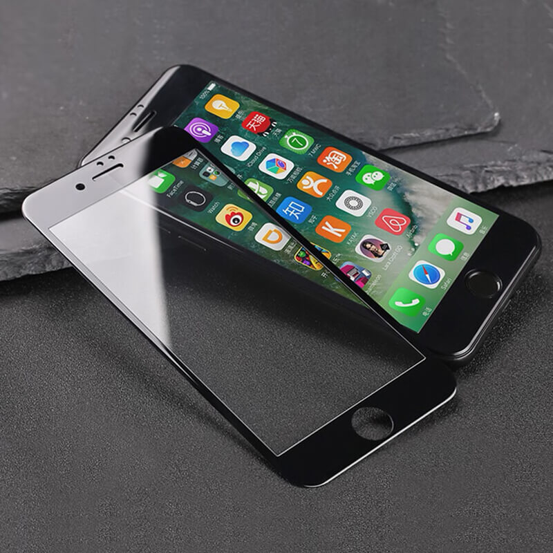 3x Picasee 3D zaštitno kaljeno staklo s okvirom za Apple iPhone 8 Plus - crne boje - 2+1 gratis