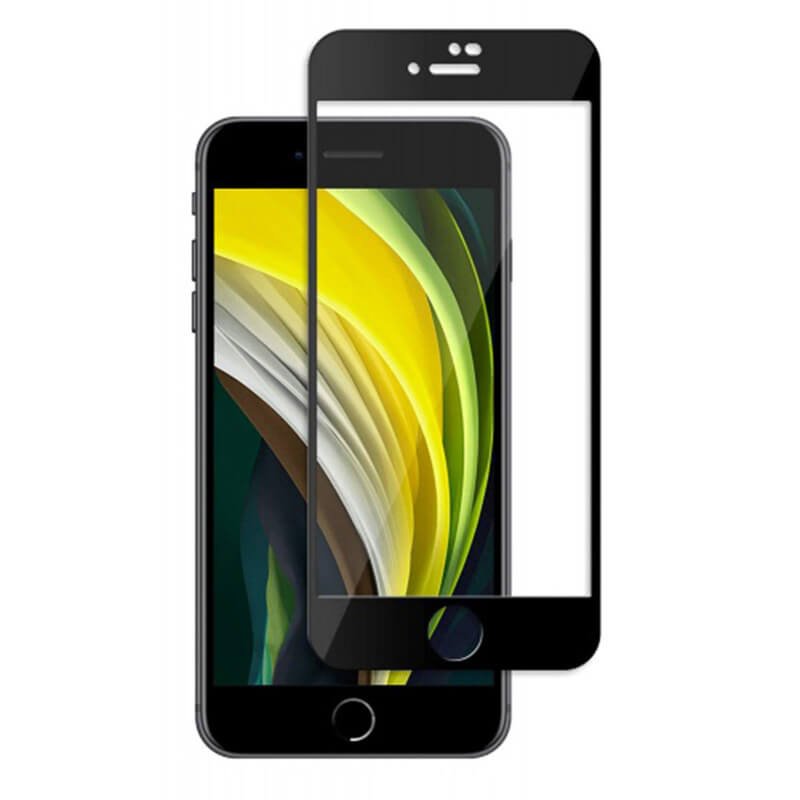 3x Picasee 3D zaštitno kaljeno staklo s okvirom za Apple iPhone SE 2020 - crne boje - 2+1 gratis