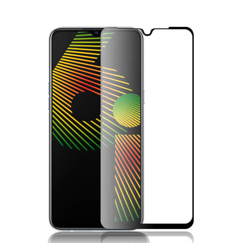 3x Picasee 3D zaštitno kaljeno staklo s okvirom za Realme 6i - crne boje - 2+1 gratis