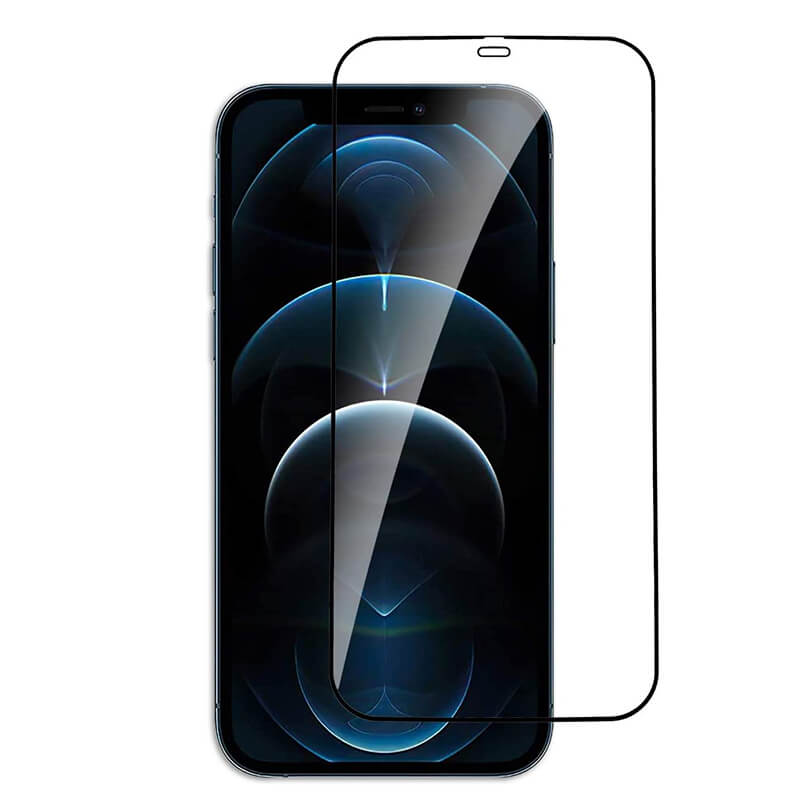 Picasee 3D zaštitno kaljeno staklo s okvirom za Apple iPhone 12 - crne boje