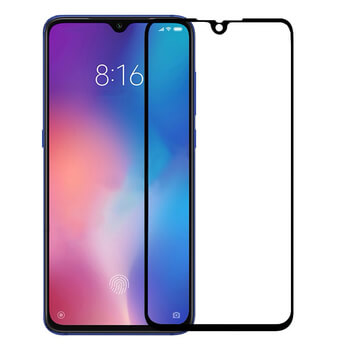 3D kaljeno staklo s okvirom za Xiaomi Mi 9 SE - crne boje