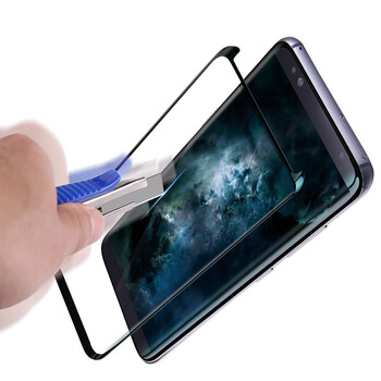 Picasee 3D zaštitno kaljeno staklo sa savijenim rubovima, za Samsung Galaxy S9 G960F - crne boje