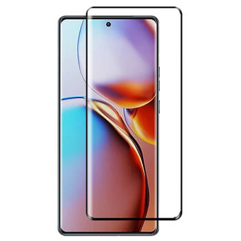 3D kaljeno staklo s okvirom za Motorola Moto G35 5G - crne boje