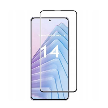 3D kaljeno staklo s okvirom za Xiaomi Redmi Note 14 4G - crne boje