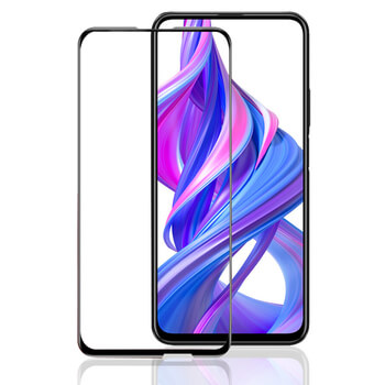 3D kaljeno staklo s okvirom za Honor 9X - crne boje