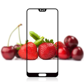 3D kaljeno staklo s okvirom za Huawei P20 - crne boje