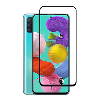 Picasee 3D zaštitno kaljeno staklo s okvirom za Samsung Galaxy A51 A515F - crne boje