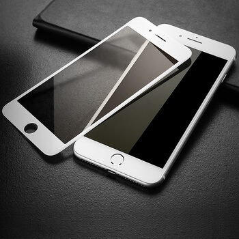 3D kaljeno staklo s okvirom za Apple iPhone 8 Plus - bijele boje