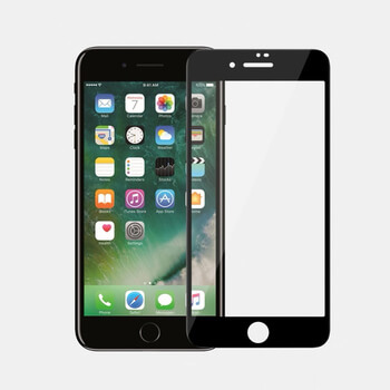 3x Picasee 3D zaštitno kaljeno staklo s okvirom za Apple iPhone 8 - crne boje - 2+1 gratis