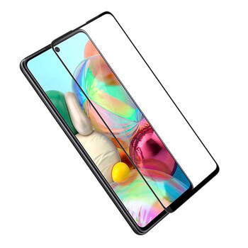 Picasee 3D zaštitno kaljeno staklo s okvirom za Samsung Galaxy A71 A715F - crne boje