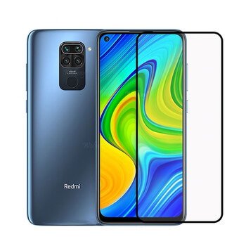 3x 3D kaljeno staklo s okvirom za Xiaomi Redmi Note 9 - crne boje