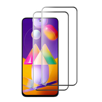 3x 3D kaljeno staklo s okvirom za Samsung Galaxy M31s - crne boje