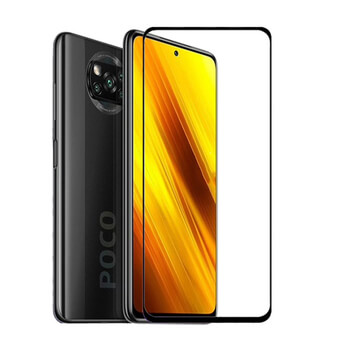 3x 3D kaljeno staklo s okvirom za Xiaomi Poco X3 - crne boje