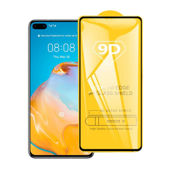 Picasee 3D zaštitno kaljeno staklo s okvirom za Huawei P40 - crne boje
