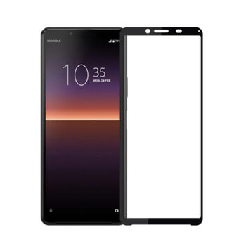 3D zaštitno staklo sa savijenim rubovima za Sony Xperia 10 II - crne boje