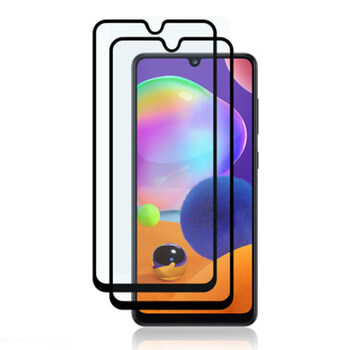 3x Picasee 3D zaštitno kaljeno staklo s okvirom za Samsung Galaxy A31 A315F - crne boje - 2+1 gratis