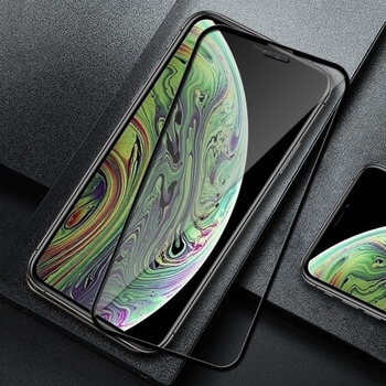 3D kaljeno staklo s okvirom za Apple iPhone XS Max - crne boje