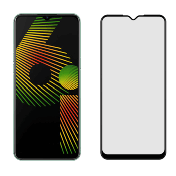3x Picasee 3D zaštitno kaljeno staklo s okvirom za Realme 6i - crne boje - 2+1 gratis