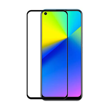 3D kaljeno staklo s okvirom za Realme 7i - crne boje