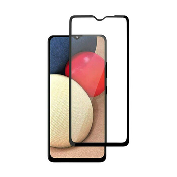 3x 3D kaljeno staklo s okvirom za Samsung Galaxy A02s A025G - crne boje