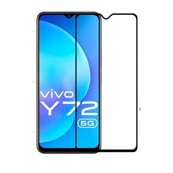 3D kaljeno staklo s okvirom za Vivo Y72 5G - crne boje