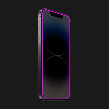 3x Picasee Zaštitno kaljeno staklo s okvirom svjetlećim u mraku za Apple iPhone 12 Pro - Ružičasta