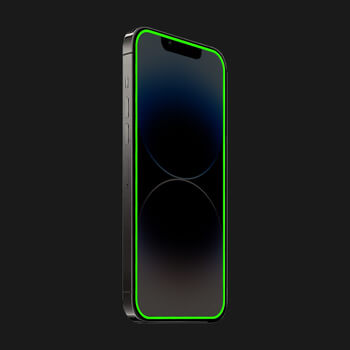 Picasee Zaštitno kaljeno staklo s okvirom svjetlećim u mraku za Apple iPhone SE 2020 - Rumena