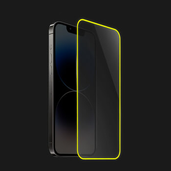 3x Picasee Zaštitno kaljeno staklo s okvirom svjetlećim u mraku za Apple iPhone 14 Pro Max - Žuta