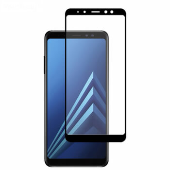 3D kaljeno staklo s okvirom za Samsung Galaxy A8 2018 A530F - crne boje
