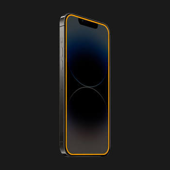 3x Picasee Zaštitno kaljeno staklo s okvirom svjetlećim u mraku za Apple iPhone 15 - Narančasta