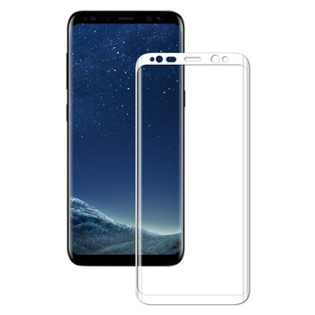 Picasee 3D zaštitno kaljeno staklo s okvirom za Samsung Galaxy S8+ G955F - bijele boje