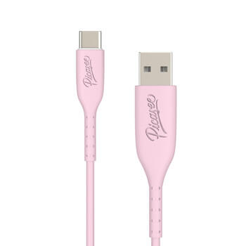 Picasee USB Kabel USB C - USB 2.0 - Růžičasta