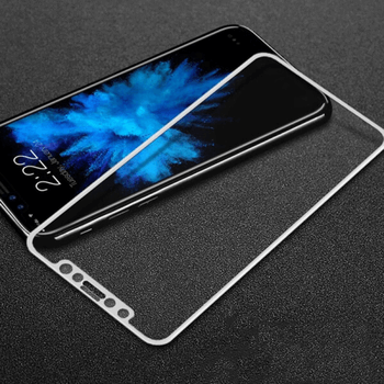 Picasee 3D zaštitno kaljeno staklo s okvirom za Apple iPhone X/XS - bijele boje
