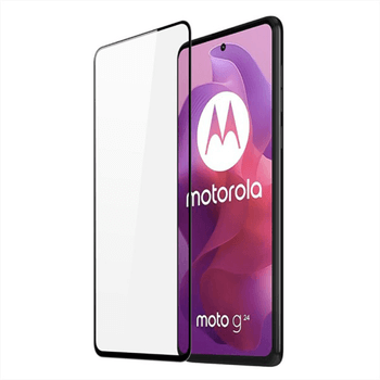 3D kaljeno staklo s okvirom za Motorola Moto G24 - crne boje