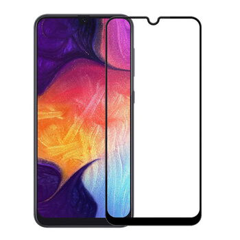 3x Picasee 3D zaštitno kaljeno staklo s okvirom za Samsung Galaxy A50 A505F - crne boje - 2+1 gratis