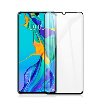 Picasee 3D zaštitno kaljeno staklo s okvirom za Huawei P30 - crne boje