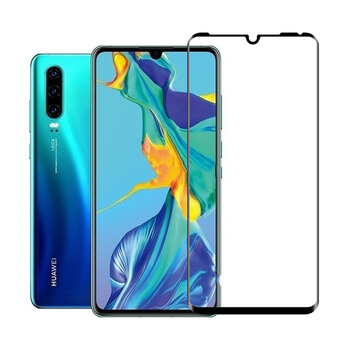 Picasee 3D zaštitno kaljeno staklo s okvirom za Huawei P30 - crne boje