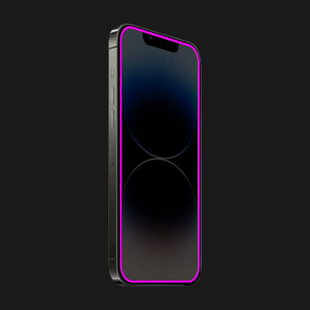3x Picasee Zaštitno kaljeno staklo s okvirom svjetlećim u mraku za Apple iPhone 16 Plus - Ružičasta