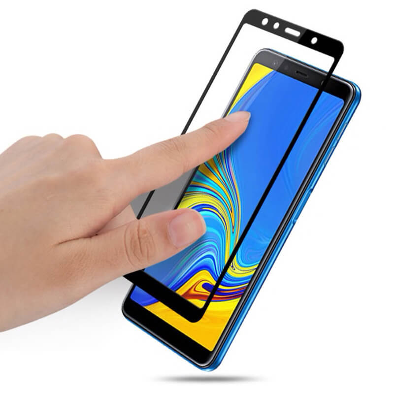 Picasee 3D zaštitno kaljeno staklo s okvirom za Samsung Galaxy A7 2018 A750F - crne boje
