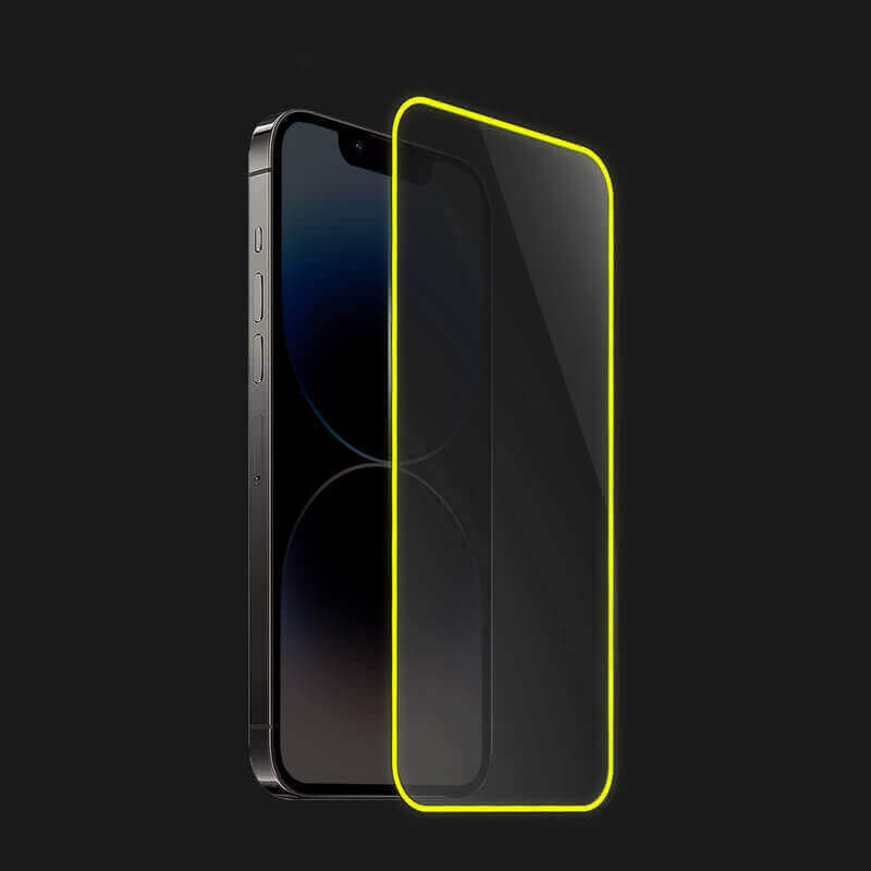 Picasee Zaštitno kaljeno staklo s okvirom svjetlećim u mraku za Samsung Galaxy A41 A415F - Žuta