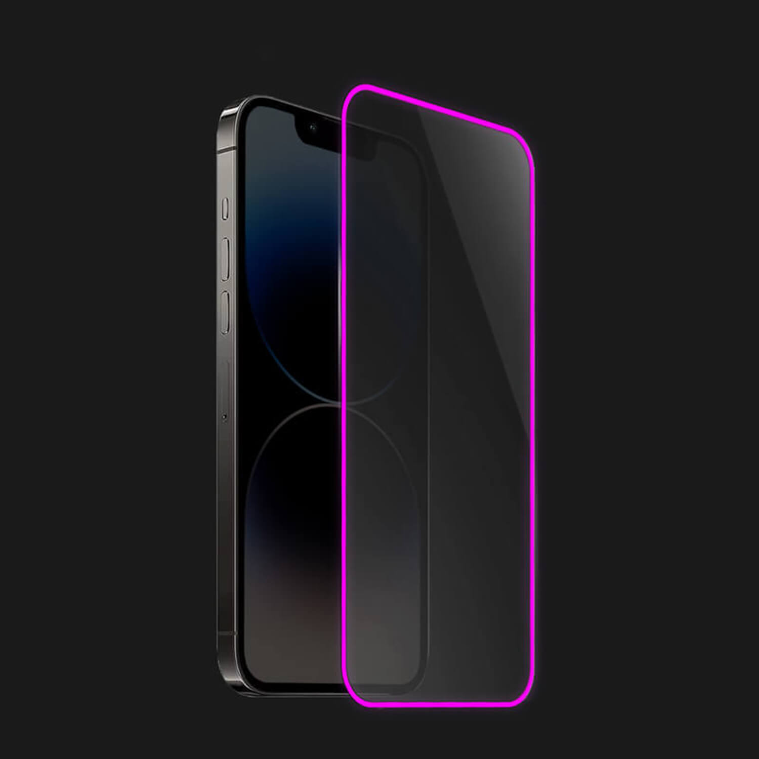 3x Picasee Zaštitno kaljeno staklo s okvirom svjetlećim u mraku za Apple iPhone 16 Plus - Ružičasta